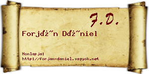 Forján Dániel névjegykártya